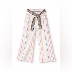 NWT Pitusa Sheer White Wide Leg Viscose Pants Boho Resort Wear Beach Cover Up